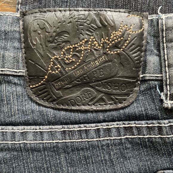Ed Hardy | Cyber Y2K embroidered bootcut embellished gothic grunge vintage jeans - Picture 6 of 10